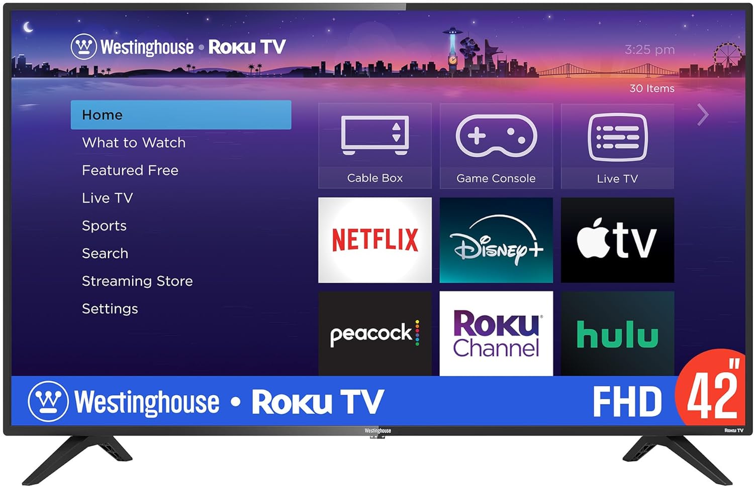 Westinghouse Roku TV - 42 Inch Smart TV, 1080P LED Full HD TV with Wi-Fi Connectivity and Mobile App, Flat Screen TV Compatible with Apple Home Kit, Alexa and Google Assistant