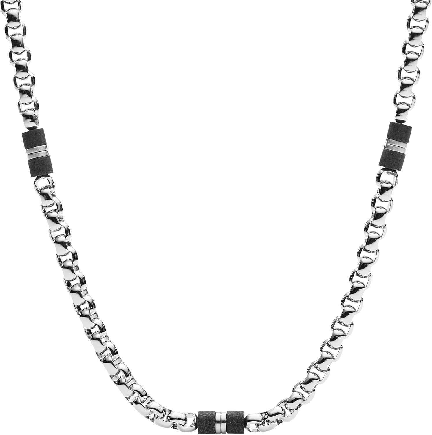 Fossil Men's Stainless Steel or Leather Necklace for Men