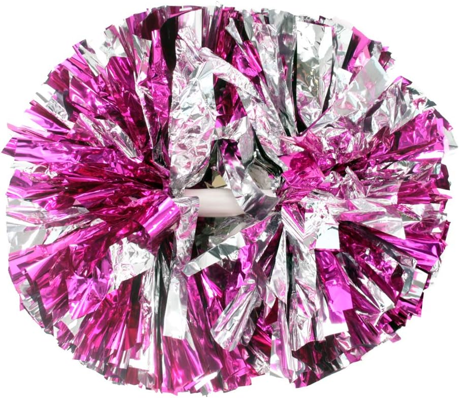 Hooshing 2/6/12PCS Cheerleading Pom Poms with Baton Handle for Team Spirit Sports Dance Cheering Kids Adults