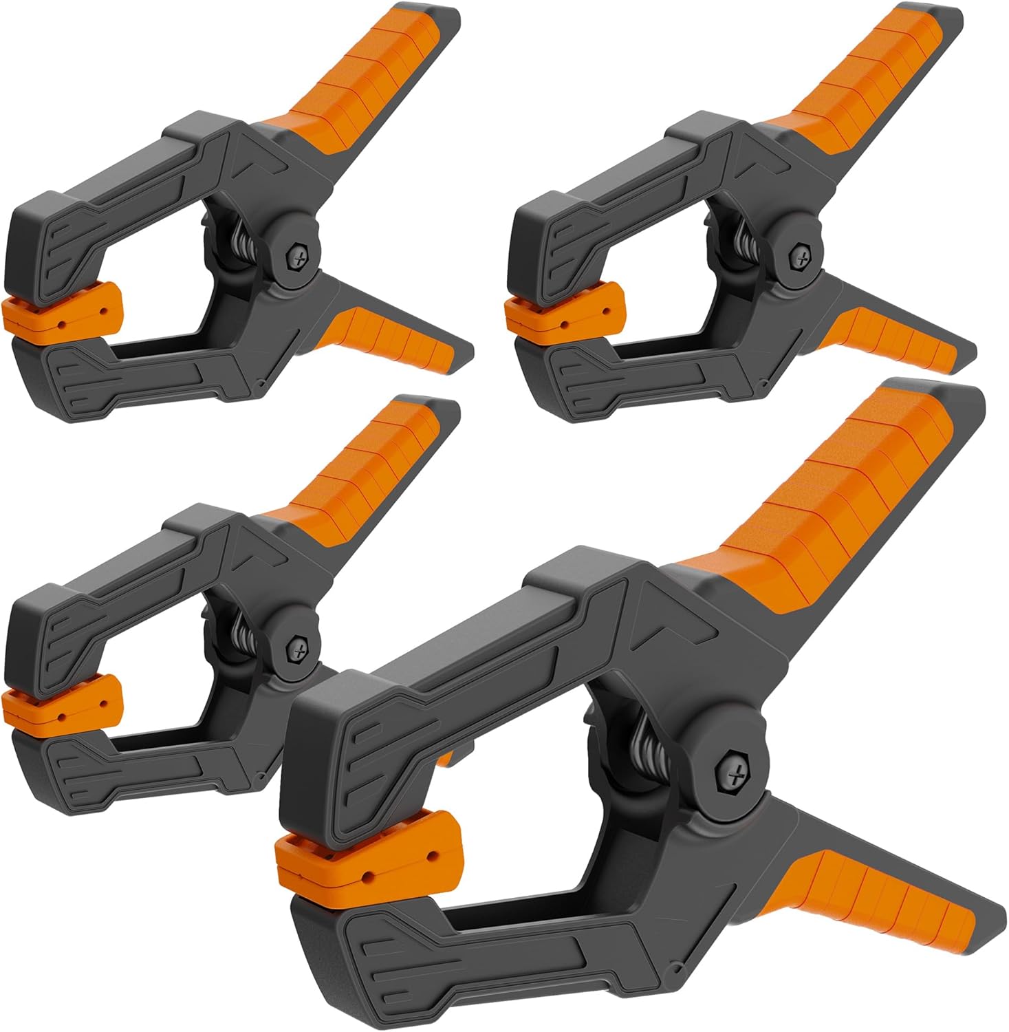 AMARTISAN 6 inch Spring Clamps Heavy Duty, 4-Pack Large Clamps for Woodworking Work, Fixing Backgrounds, and Photography DIY, Among Others. 3.35 Inch Mouth Opening.