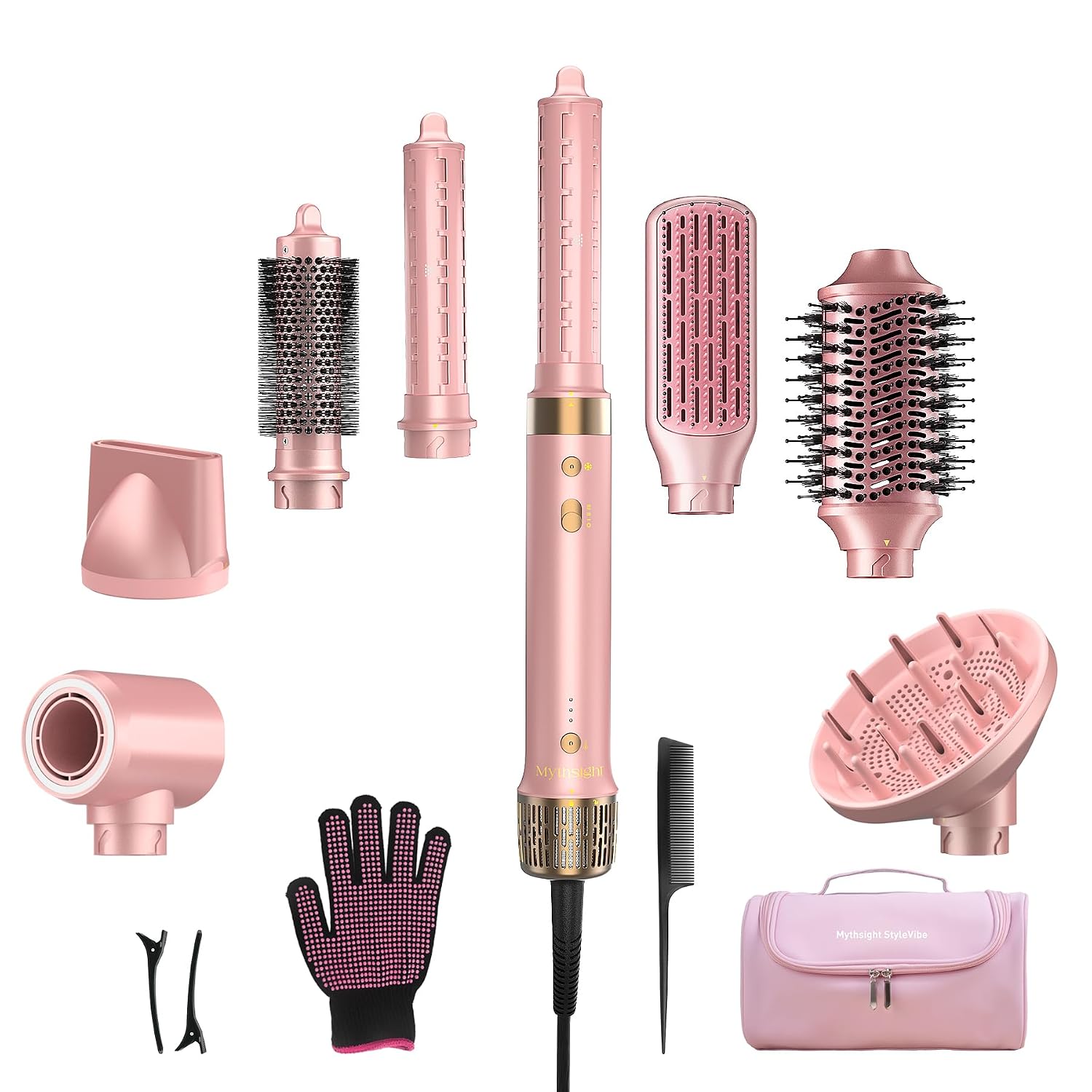 Mythsight StyleVibe 8-in-1 Air Styler with Hair Dryer & Auto-Wrap Curl L/R