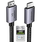 UGREEN 8K HDMI 2.1 Cable 48Gbps 6.6FT, Certified Ultra High Speed HDMI Cord Aluminum, 4K@240Hz 120Hz 10K 8K@60Hz, HDCP 2.2&2.3, eARC HDR 10 Dolby Compatible with PS5/Blu-ray/Roku TV/Switch/TV/Monitor