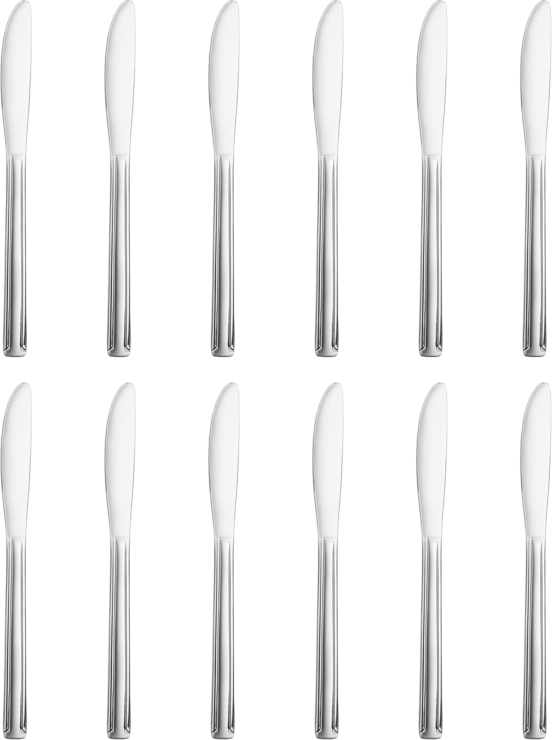 New Star Foodservice 58802 Dominion Pattern, 18/0 Stainless Steel, Dinner Knife, 8.2-Inch, Set of 12