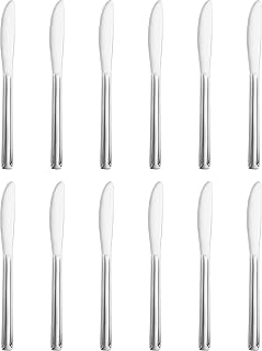 New Star Foodservice 58802 Dominion Pattern, 18/0 Stainless Steel, Dinner Knife, 8.2-Inch, Set of 12