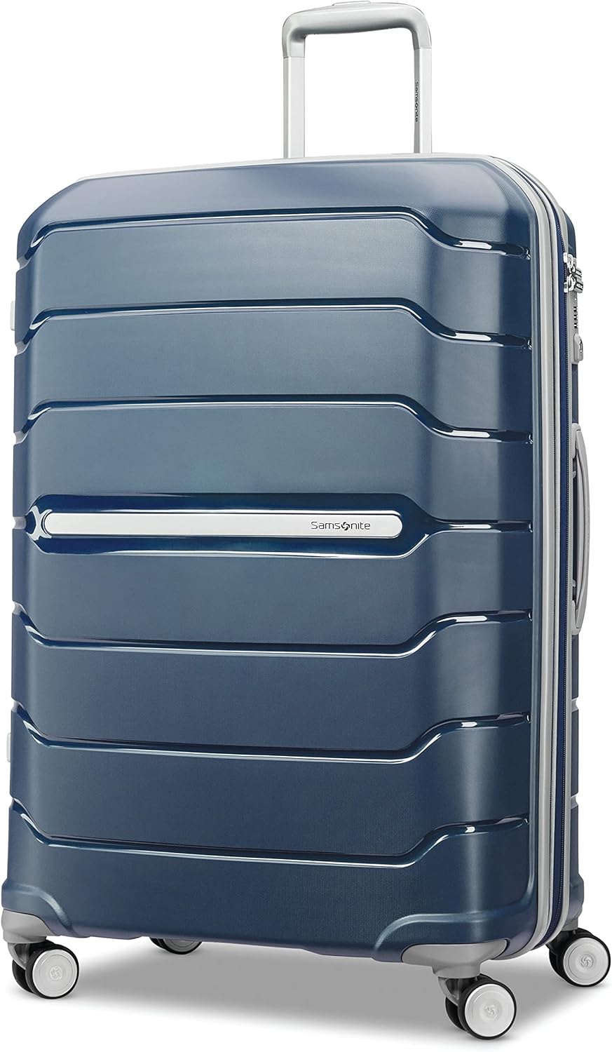 Samsonite Freeform 28-Inch Large Luggage with Dual 360° Spinner Wheels - Checked Suitcase - TSA Lock, Airline-Approved - Lightweight Durable Polypropylene Expandable Hardshell - Navy
