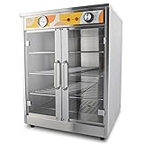 4-Shelf Electric Fan Circulated Hot Box Food Warmer Accommodating 4"D Full-size Steam Table Pans, Countertop Heated Holding Cabinet for Pizza Pretzel, Catering Warming Machine for Home Commercial Use