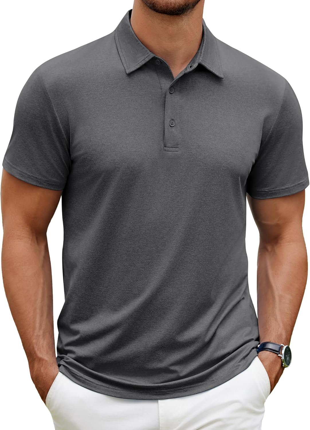 COOFANDY Men's Polo Shirt Golf Quick Dry Performance Short Sleeve Moisture Wicking Athletic Polo Collared Tennis T-Shirt