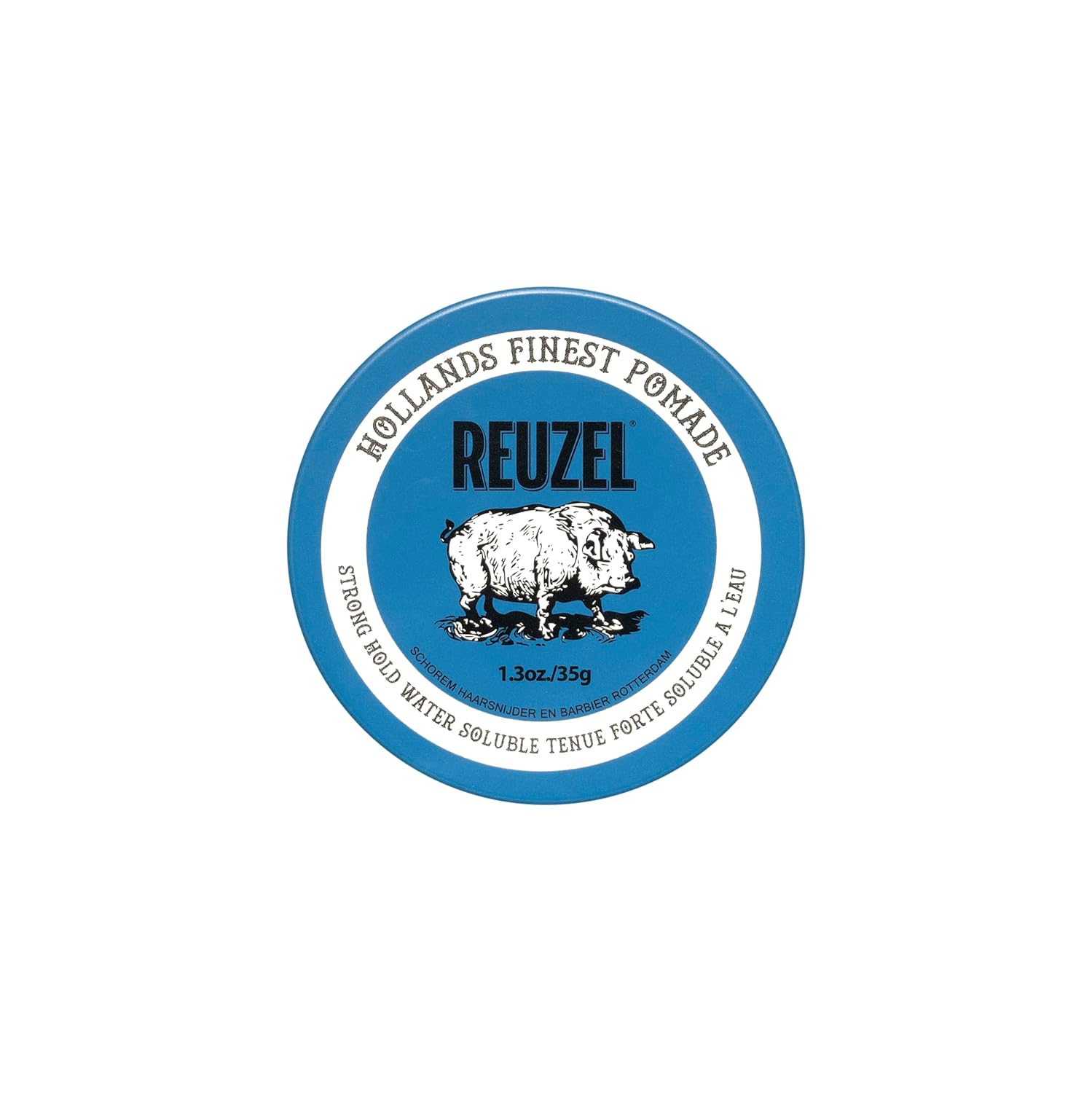 Reuzel Blue Pomade, Strong All Day Hold, Water Soluble Styling, High Shine and Flake Free, Easy To Wash Out, For All Hair Types, 1.3 oz