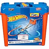 Hot Wheels Toy Car Track Set, Track Builder Playset, Deluxe Stunt Box with 25 Component Parts & 1:64 Scale Vehicle (Amazon Exclusive)