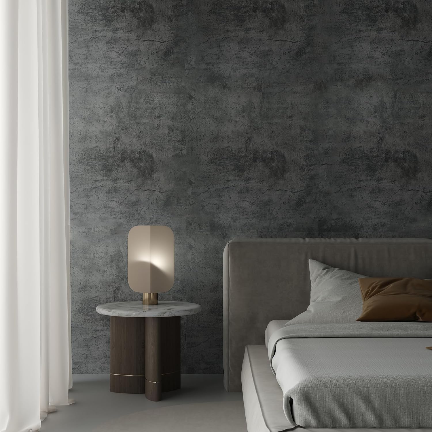 Gray Concrete Wallpaper Peel Stick Matte Thick 16x354 inch Cement Contact Paper for Countertop Waterproof Oil Proof Self Adhesive Furniture Stickers Kitchen Counter Shelf Liner Wall Vinyl Decorative