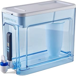 ZeroWater 32-Cup Ready-Read 5-Stage Water Filter Pitcher Dispenser with 5-Stage 0 TDS Zero Water Filter – IAPMO Certified to Reduce Metals, Chlorine, Lead, Chromium, and Forever Chemicals PFOA/PFOS