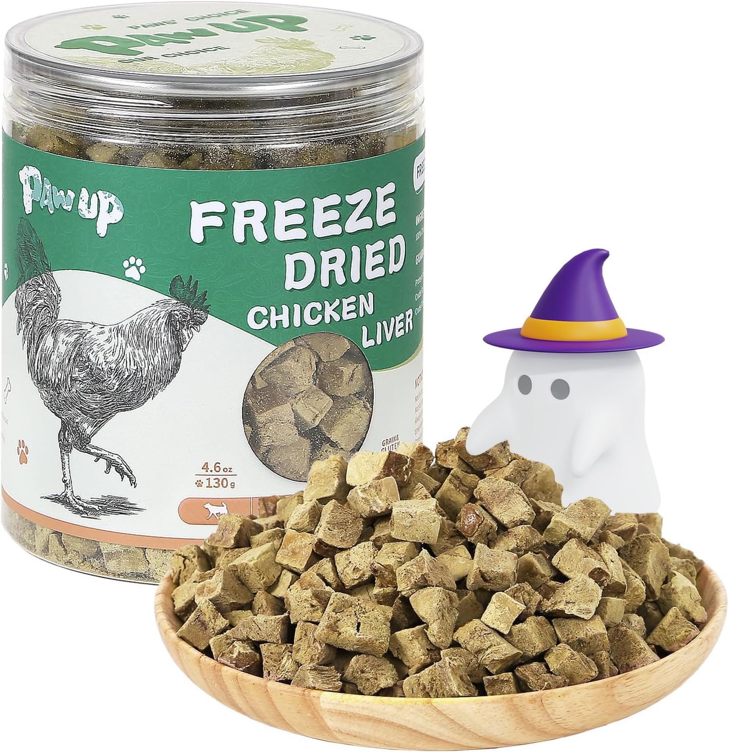 PAWUP Freeze Dried Chicken Liver Pet Treats, High Protein Freeze-Dried Pet Food for Dogs, Cats, Fresh Ingredient Snacks, 4.6 oz, Rawhide Free&Grain Free