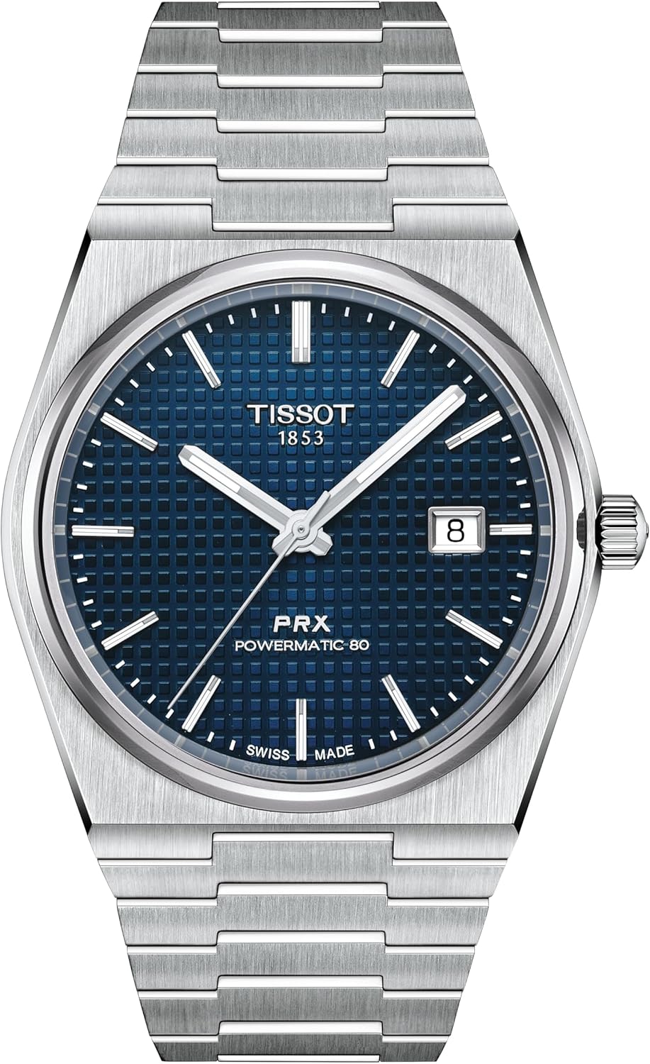 Tissot PRX Swiss Automatic Watch for Men, Blue Dial, Stainless Steel, 40 mm Case, T1374071104100