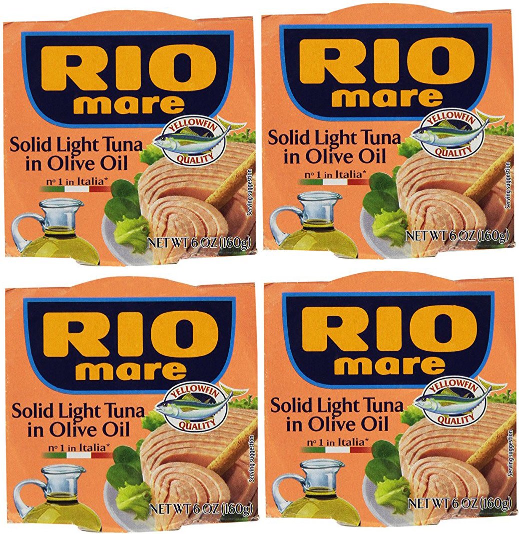 Rio Mare Solid Light Tuna in Olive Oil (Pack of 4, 6-oz cans)