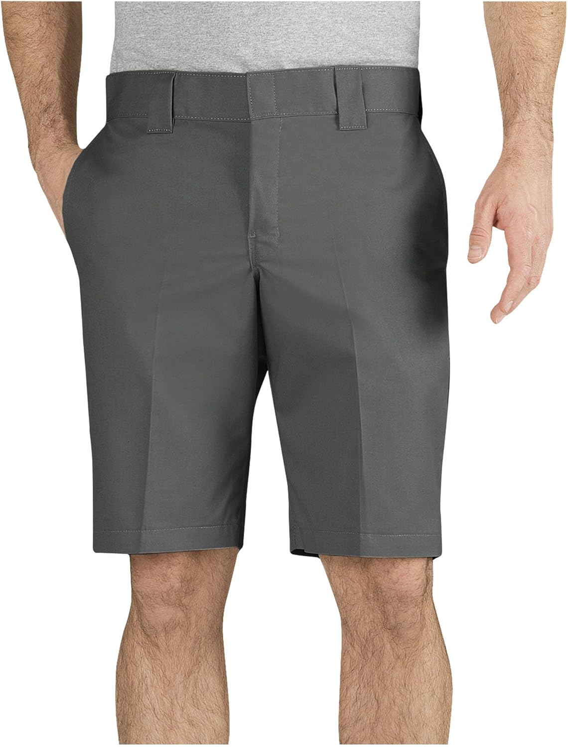 Dickies Men's 11 Inch Slim Fit Stretch Twill Work Shorts - Lightweight Flat Front Utility Style for Outdoor & Jobsite Use