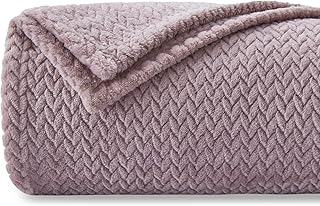 NEWCOSPLAY Super Soft Throw Blanket Light Purple Premium Silky Flannel Fleece Leaves Pattern Lightweight Bed Blanket All Season Use (Light Purple, Throw(50"x60"))