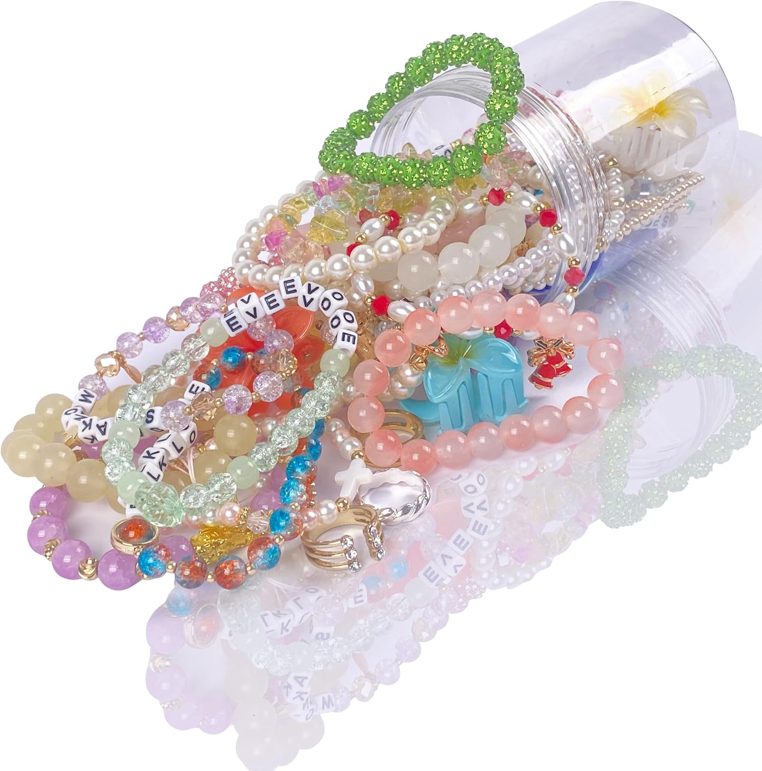 Mystery Jewelry Jar Bundle - 30-35Pcs Surprise Gift Set for Women: Bracelets, Necklaces, Earrings, Rings, Hairpins, etc. - Unique Birthday