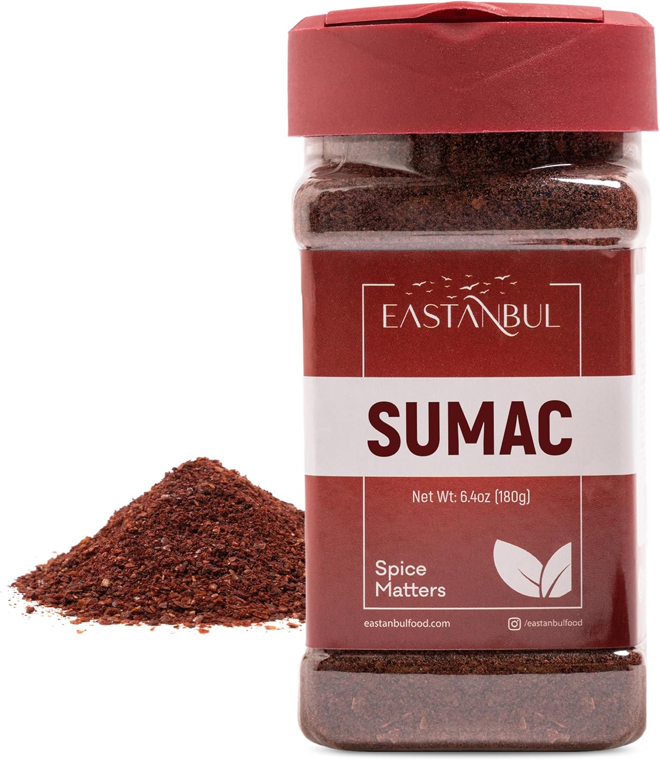 Eastanbul Sumac Spice, 180gm, Ground Sumac, Fresh Farm Turkish Spice Seasoning for Mediterranean Dishes & Middle Eastern Dishes, Spicely Powder for Turkish Seasoning Blend like Zaatar, Vegan