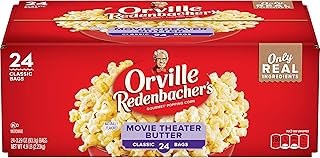 Orville Redenbacher's Movie Theater Butter Microwave Popcorn, 3.29 Ounce Classic Bag, 24-Count