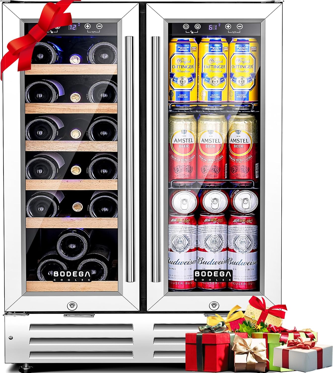 BODEGA 24 Inch Wine & Beverage Refrigerator, Holds 57 Cans & 19 Bottles