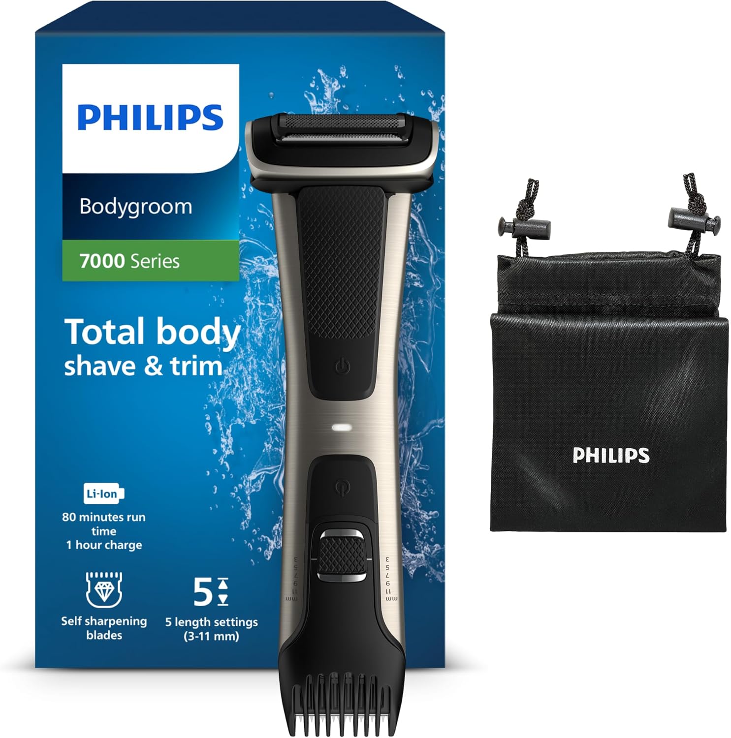 Philips Series 7000 Showerproof Body Groomer and Trimmer - BG7025/13
