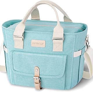 KIPBELIF Cute&Classy Roomy Insulated Lunch Bags for Women - Stylish & Functional Large Tote Adult Lunch Box for Working & Picnic (Aqua Green, Extra Large Size)