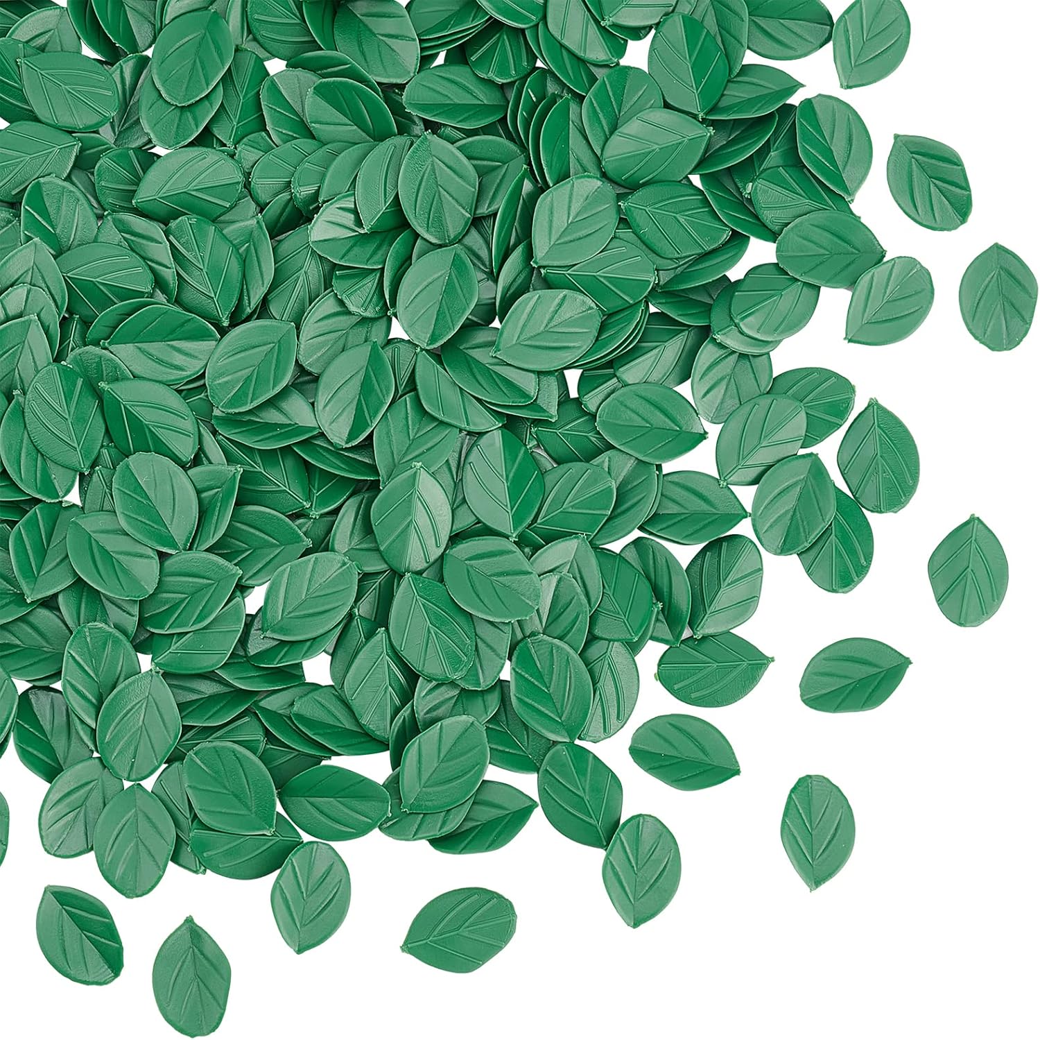 OLYCRAFT 300pcs Artificial Green Leaves Miniature Mint Leaf Artificial Plants Decorative Green Leaves Leaves Decor for DIY Crafts Cake Ice Wedding Photograph Prop Decoration - 14x9.5x1.5mm