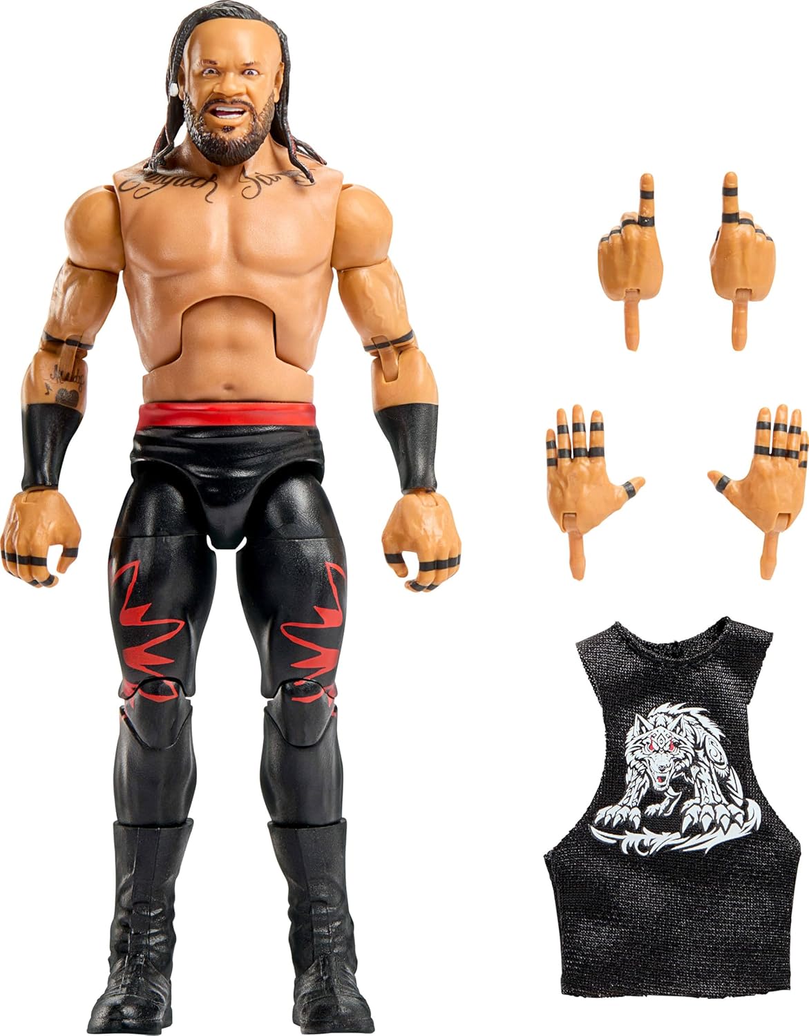 Mattel WWE Elite Action Figure & Accessories, Series #118, 6-inch Collectible Jacob Fatu with 25 Articulation Points & Swappable Hands
