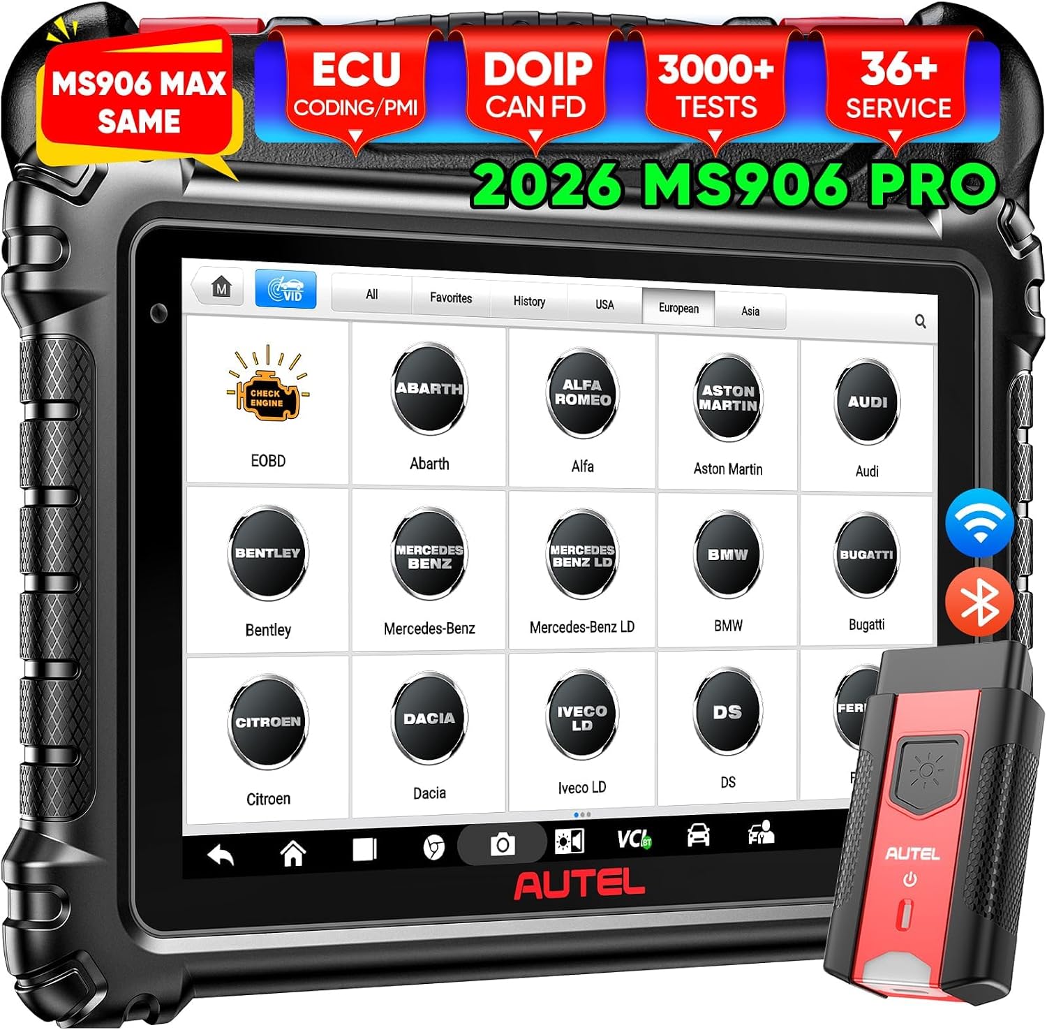 Autel MaxiSys MS906 PRO Scanner, Advanced ECU Coding, Full Bidirectional