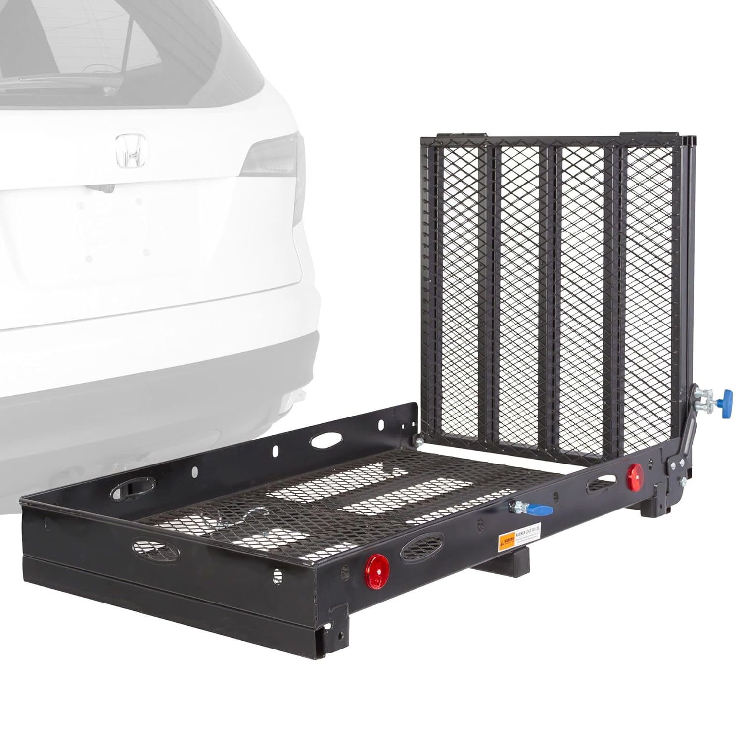 Titan Ramps Wheelchair Scooter Carrier for Car Truck SUV, 2" Hitch, Extra Long Folding Ramp, 500 lb Capacity, 52" x 48" Cargo Carrier for Vehicles