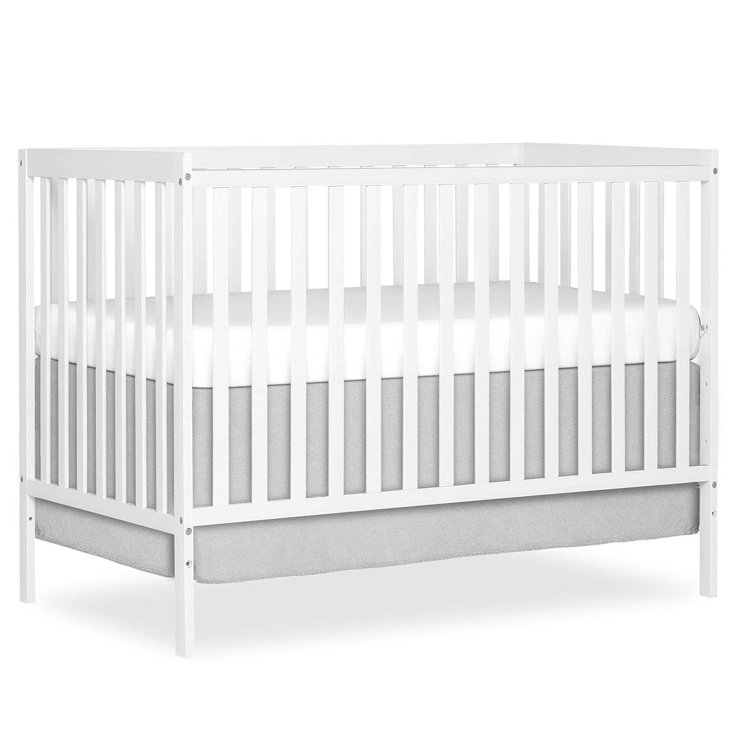 Dream On Me Synergy 5-in-1 Baby Crib, Converts to Toddler Bed, White
