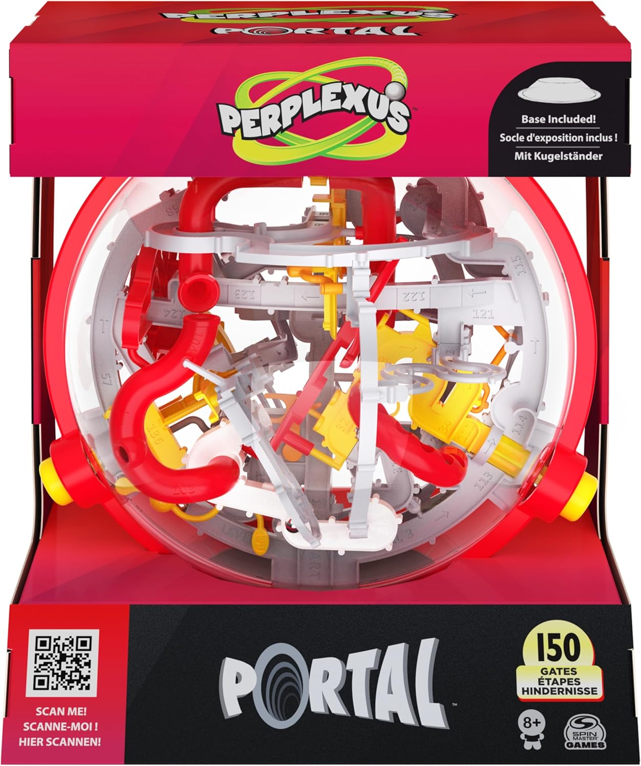 Spin Master Games, Perplexus Portal, 3D Puzzle Ball with 150 Obstacles, Gravity Maze Fidget Toys, Sensory Games, Brain Teaser Toys, for Teens & Kids, for Ages 8 & Up