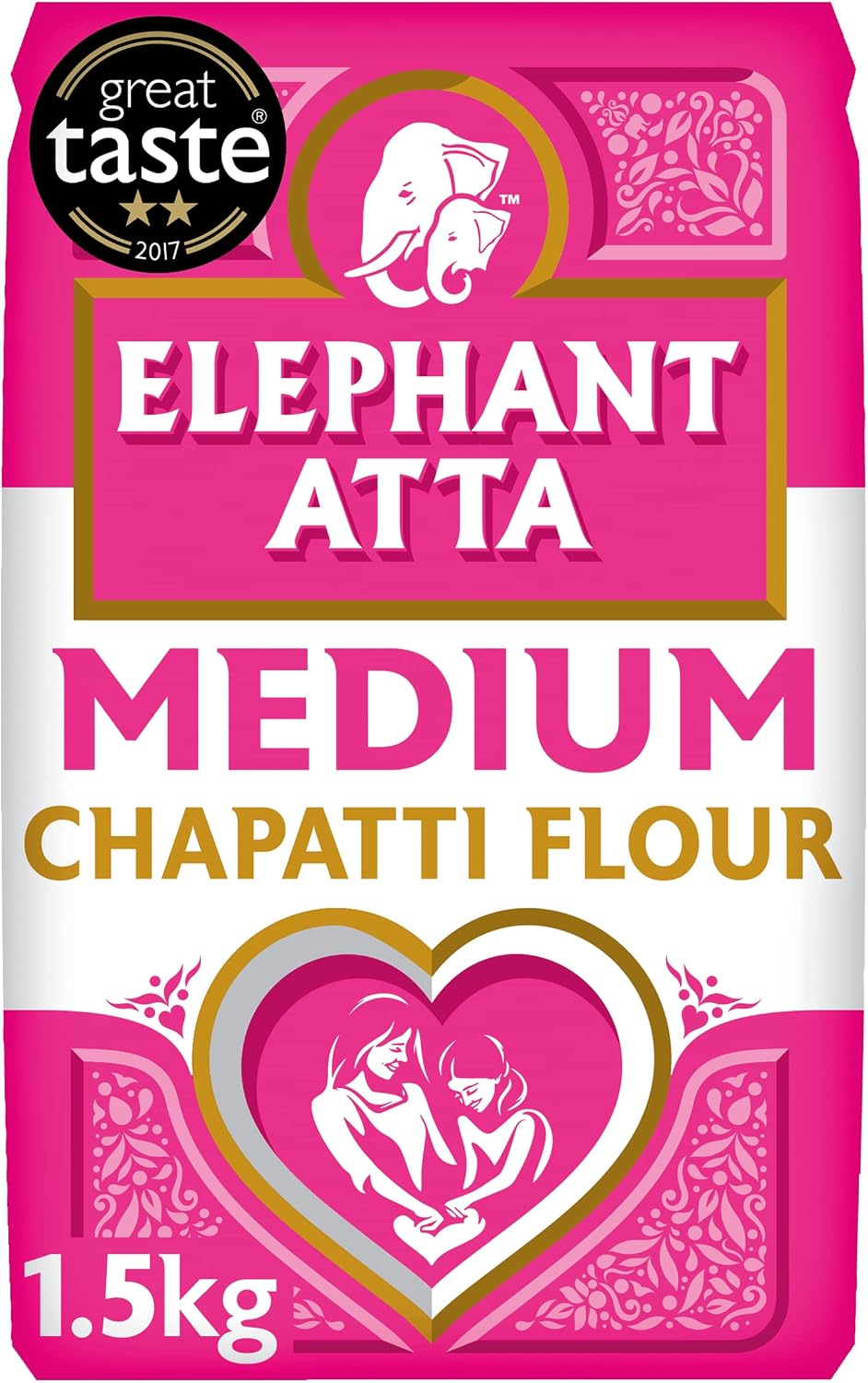 Elephant Atta Medium Chapatti Flour 1.5kg – Atta Flour for Roti, Naan & Chapattis