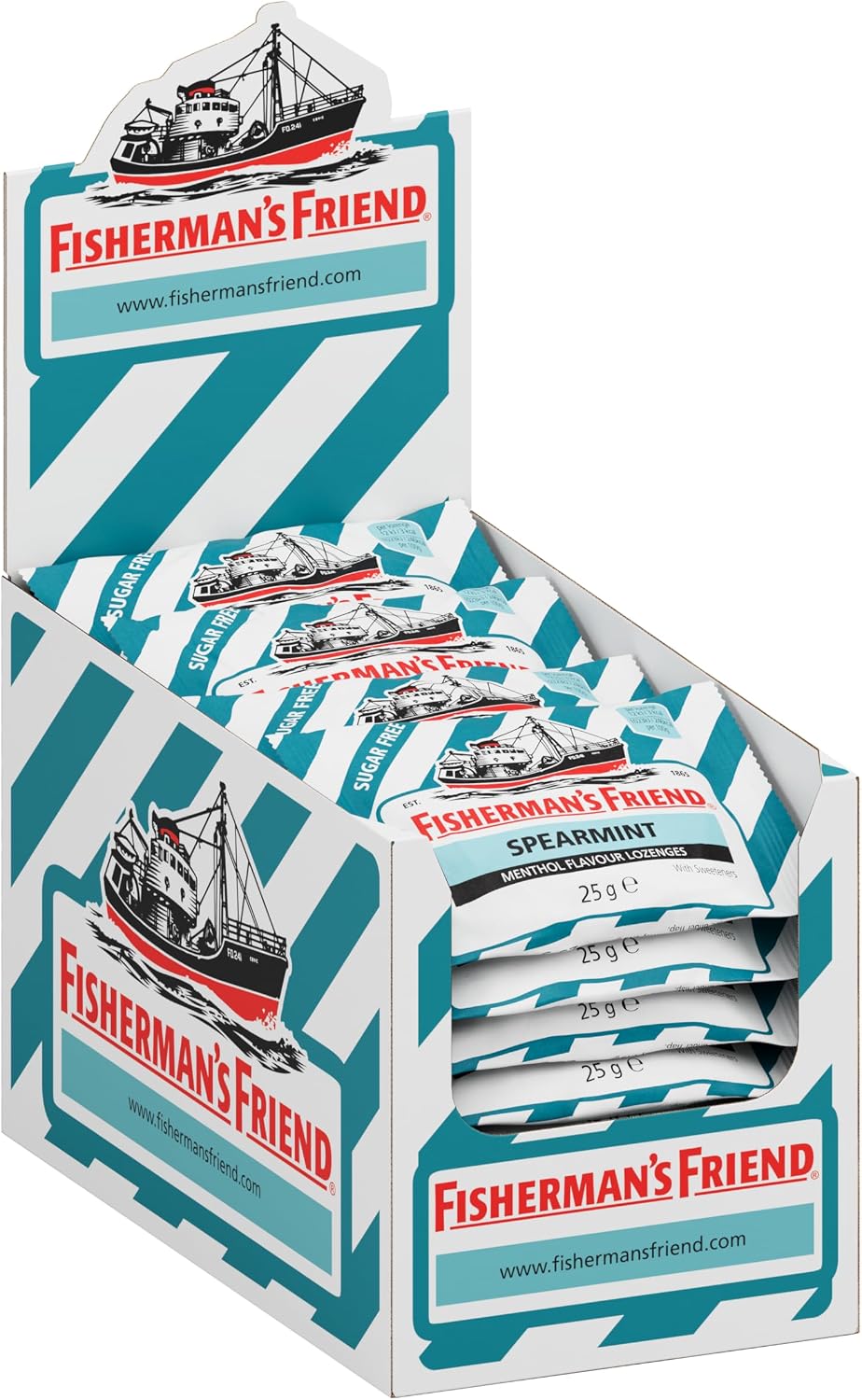 Fisherman's Friend Sugar Free Spearmint Lozenges, Pack of 24 (25g)