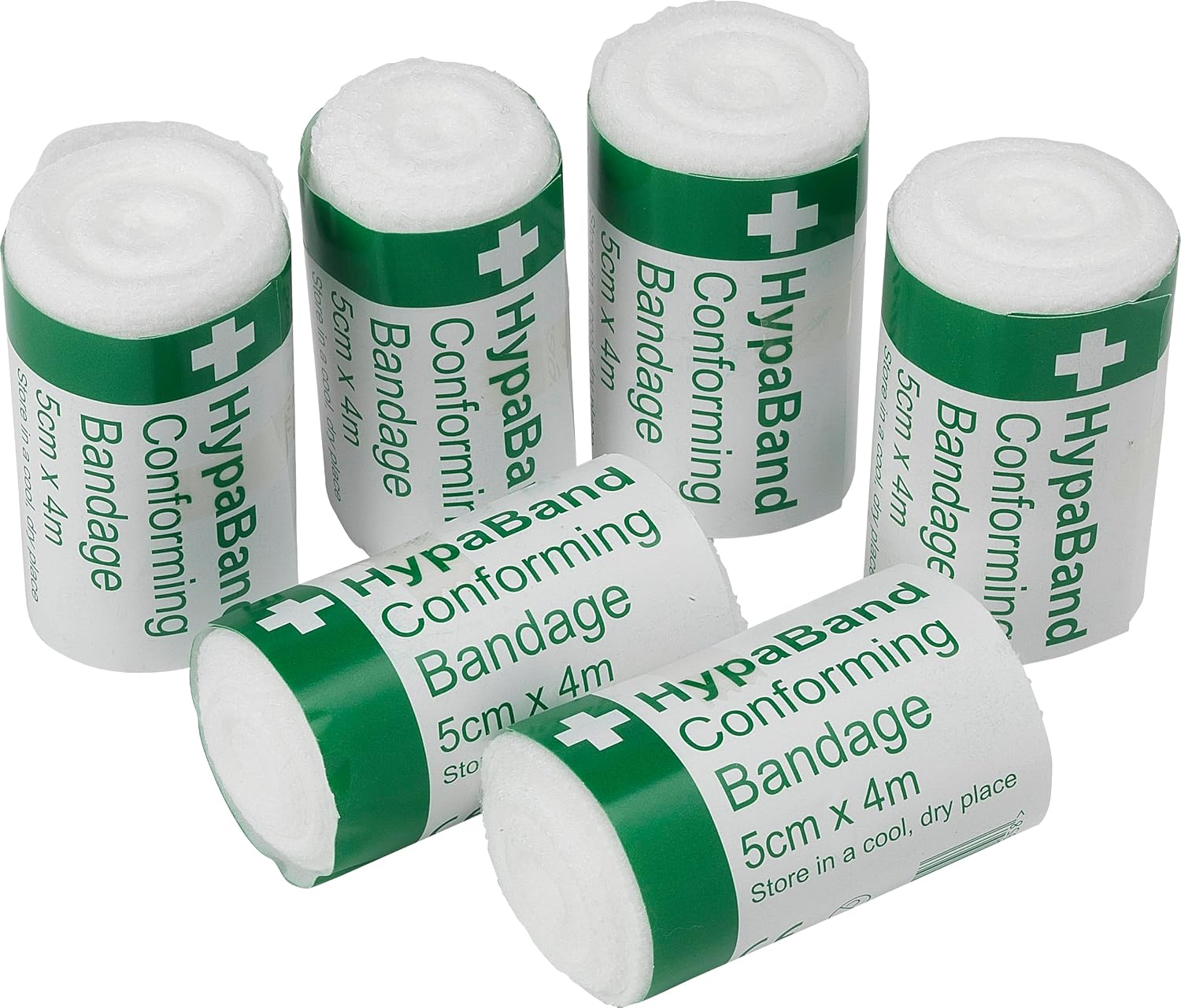 Safety First Aid HypaBand Conforming Bandages, 5cm x 4m, Pack of 6