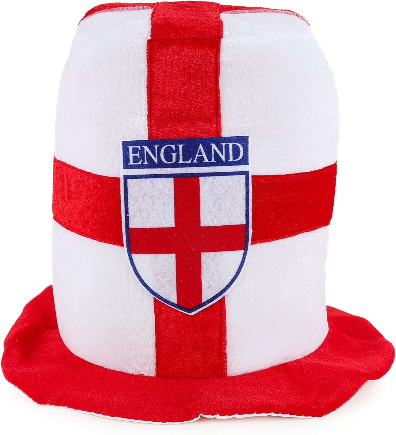 Toyland® England Top Hat With St Georges Flag - Soft Plush Material - Euro's Fancy Dress - World Cup Parties