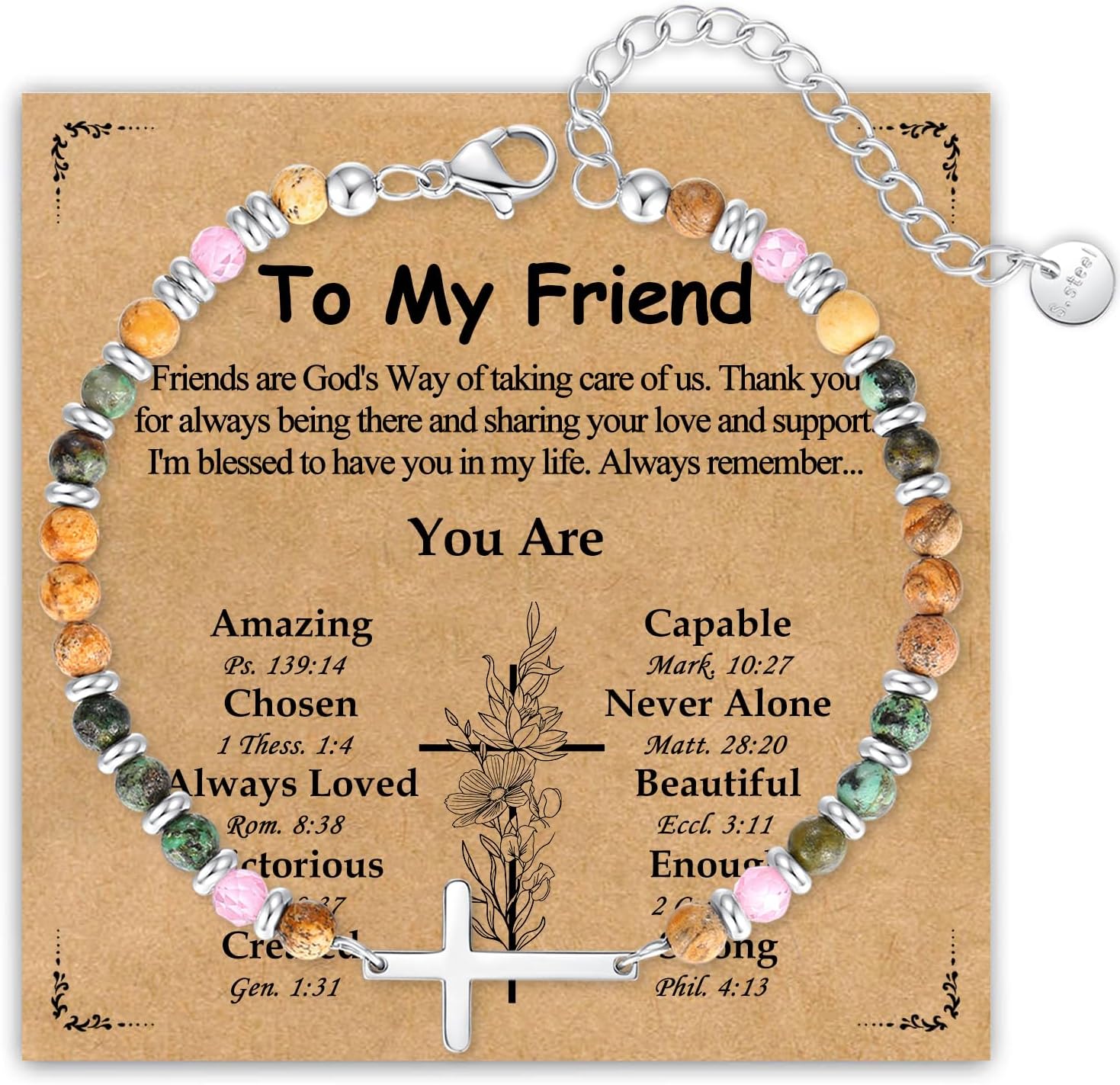 Cross Bracelet for Women, Christian Gifts for Women, Confirmation Baptism Easter Gifts, Unique Gift for Friends Daughter Mom Sister in Christ Niece on Birthday Christmas