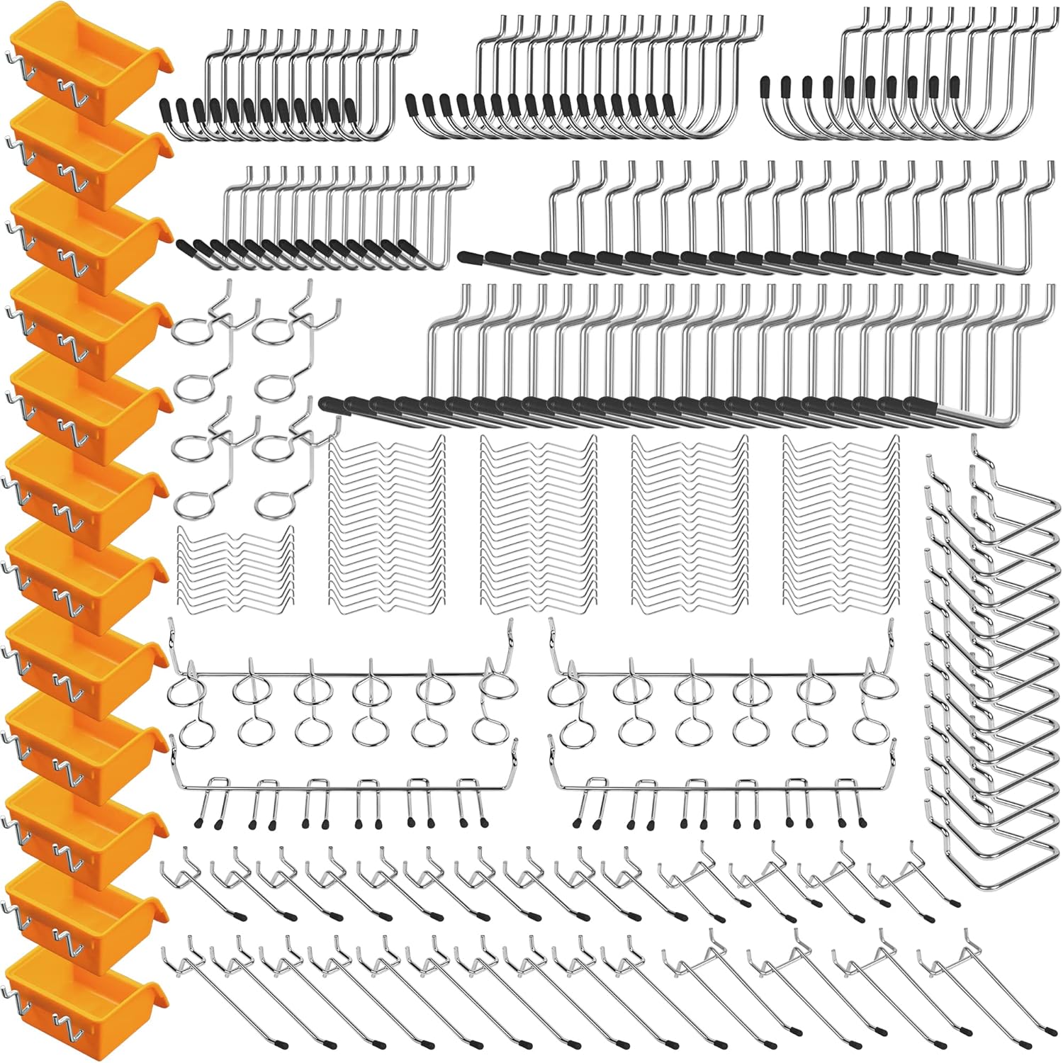ELEAD 260 Piece Pegboard Hooks 1/8 and 1/4 inch peg Board Organizer Accessories with Pegboard Bins for Organizing Various Tools in The Garage Kitchen Bathroom Craft Room
