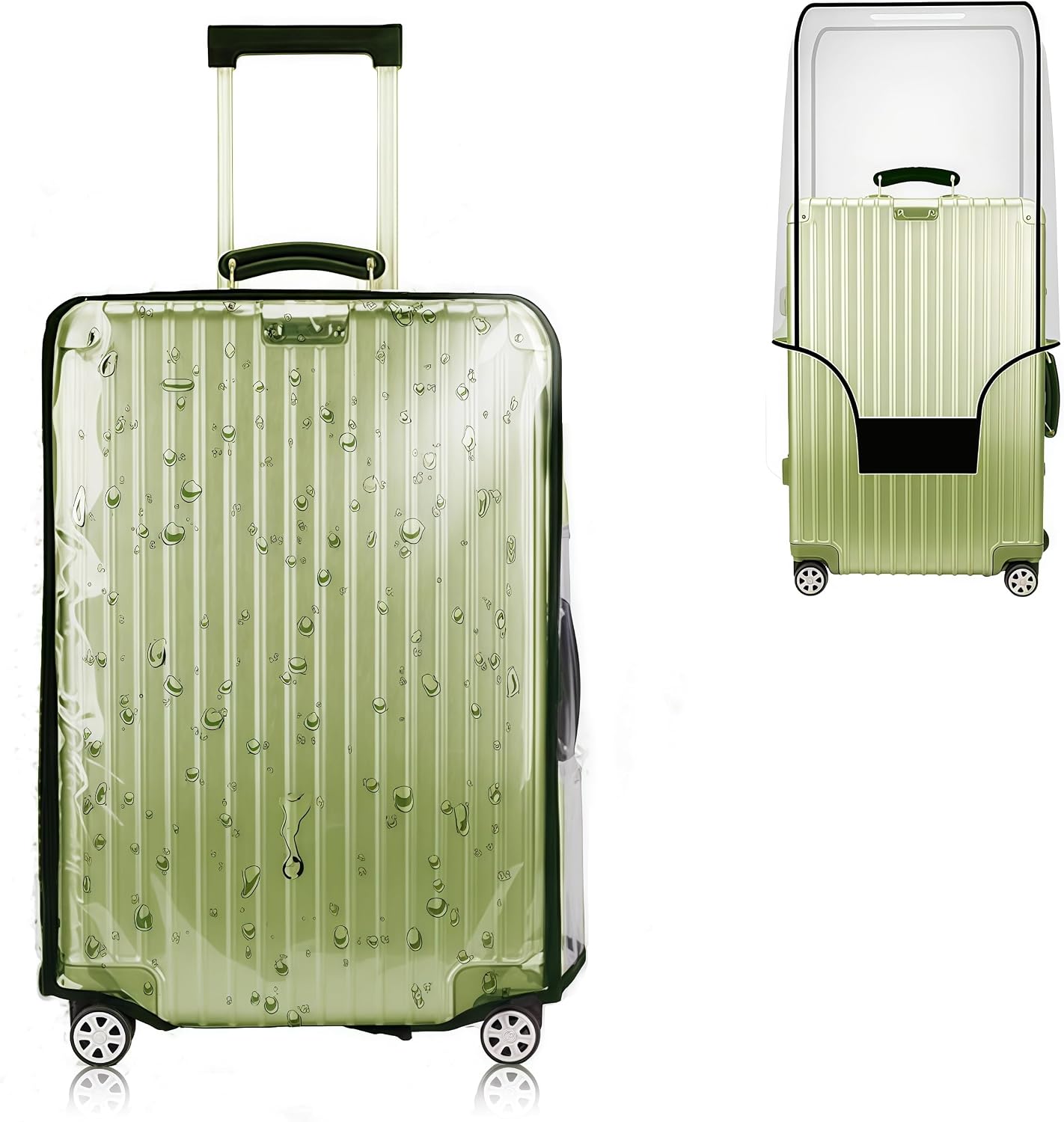 24 Inch Luggage Covers for Suitcase TSA Approved,Carry On Luggage Cover Protector Suitable 24-25 inch Clear 1.5mm Thickness Protector Bag PVC Clear Suitable for Long Travel Accessories