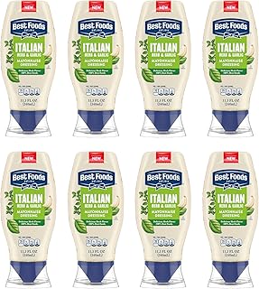 Best Foods Mayonnaise Dressing Italian Herb & Garlic 8 ct for Adding Vibrant, Fresh Flavors to Dishes, with Real Ingredients & No Artificial Flavors, 11.5 oz