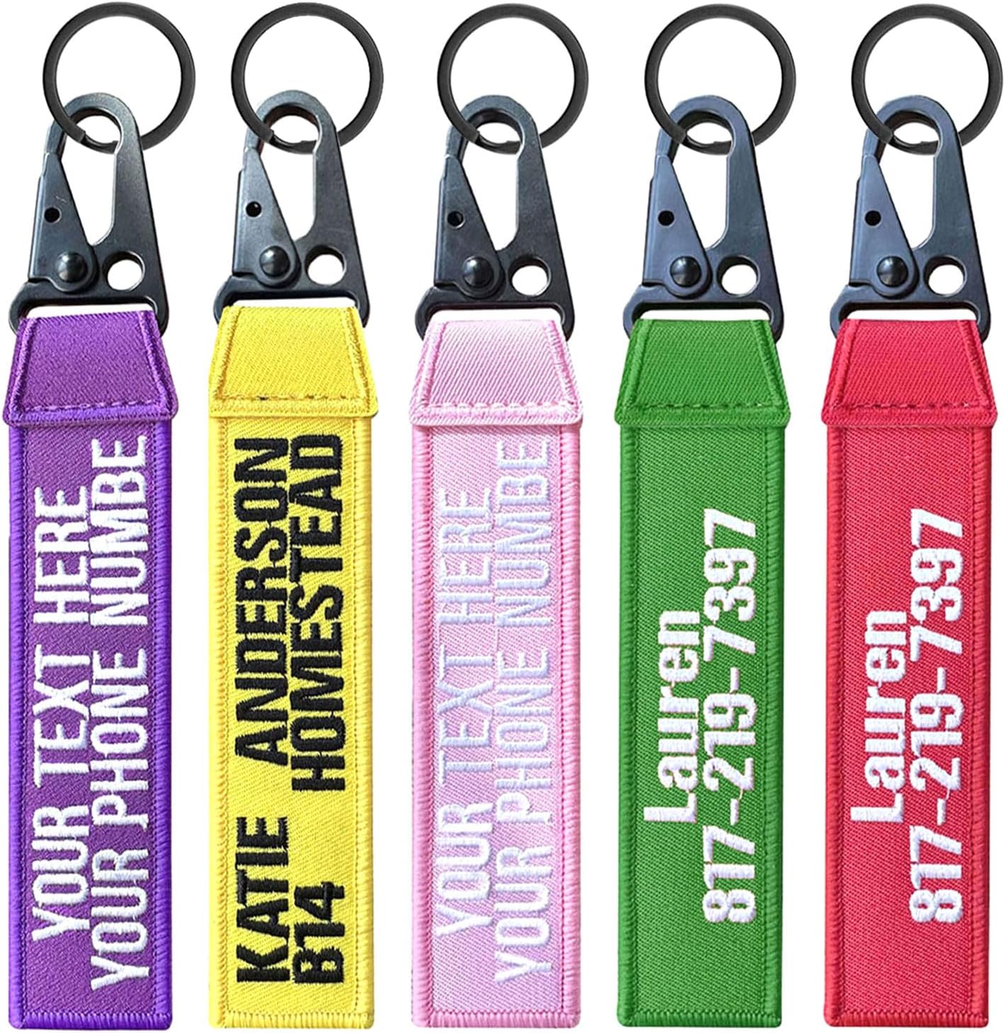 Brillianne Personalized Keyring, Custom Embroidery Key Chain Luggage Tags, Suitcase Key Chain Accessories for Backpacks, Motorcycles, Scooters, Car