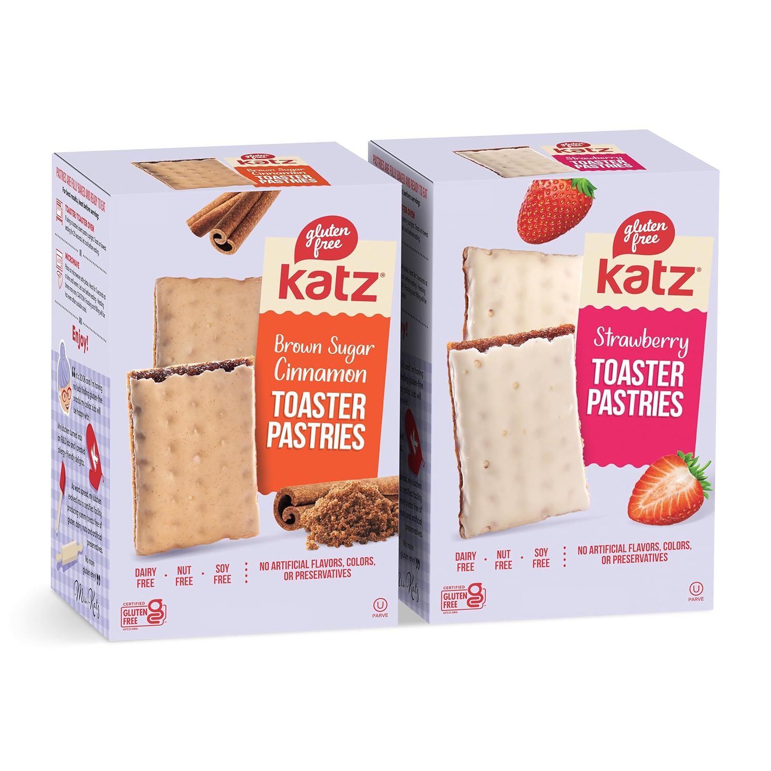 Katz Gluten Free Snacks Variety Pack. Toaster Pastries. Easy Breakfast Food Or Anytime Healthy Snacks For Adults & Kids. Gluten Free. Dairy Free, Nut Free, Peanut Free, Soy Free. Snacks For Adults Kosher Snacks. 8 OZ (Pack Of 2)