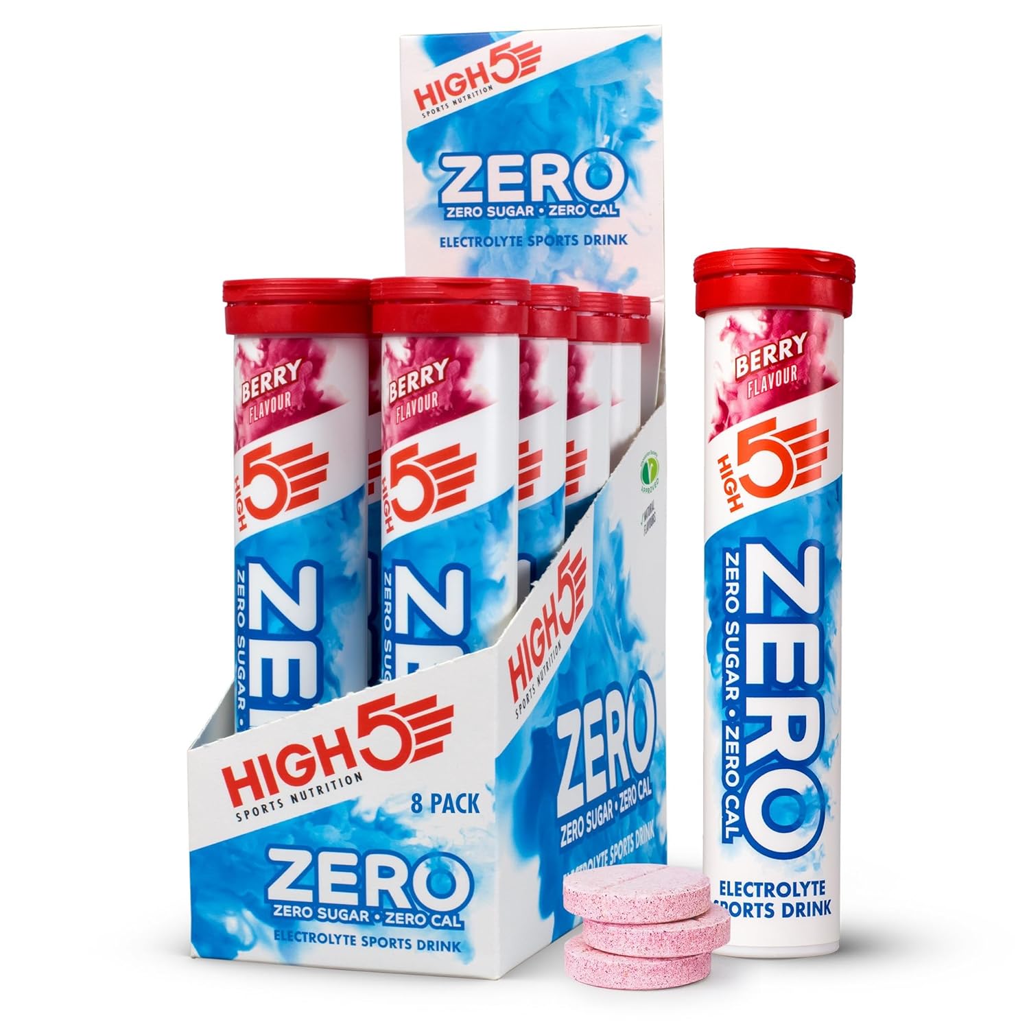 HIGH5 Zero Active Hydration Drink Tabs - 8 x 20 Tablet Tube, Berry