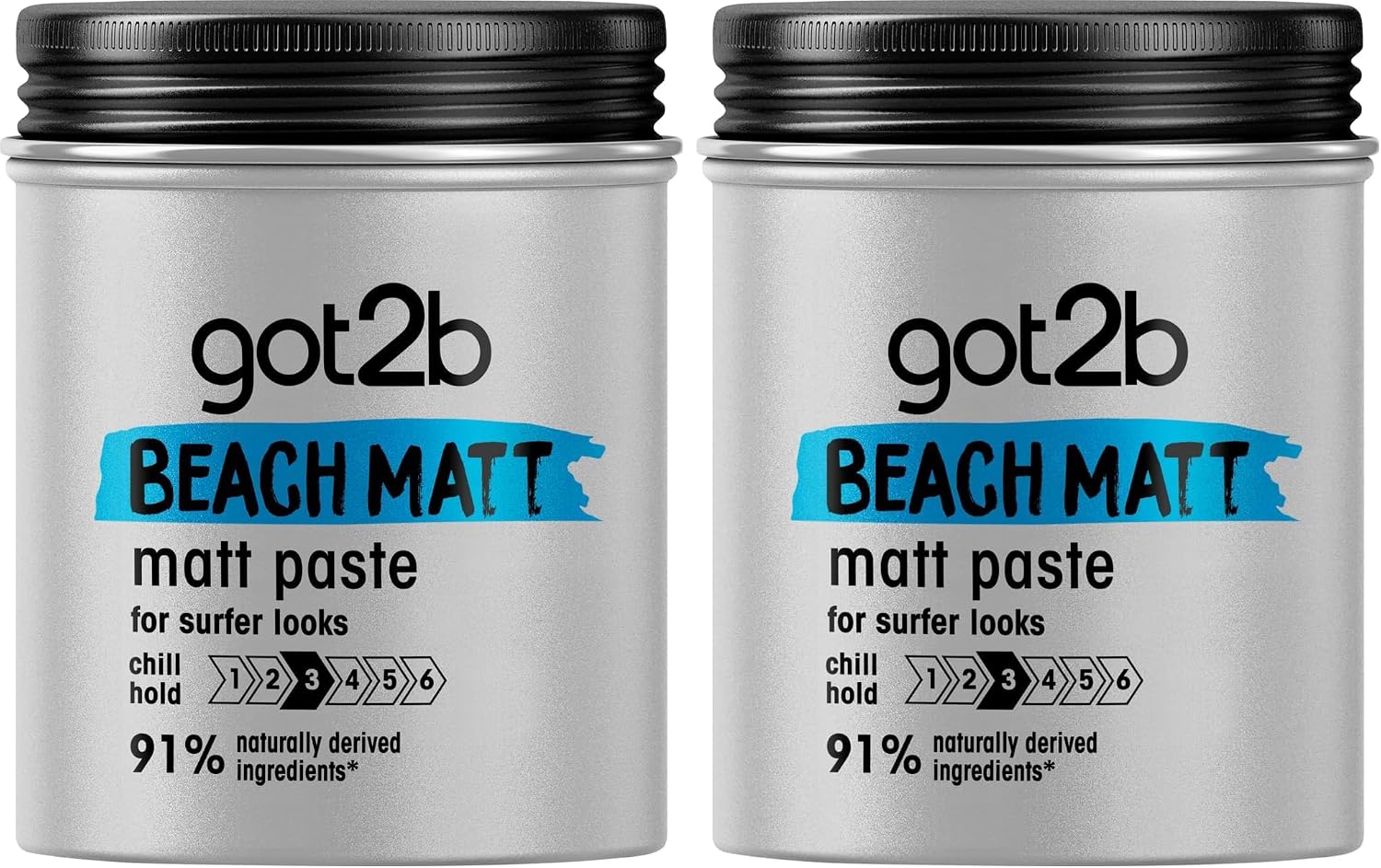 Got2b Beach Matt, Medium Hold, No Stickiness, Matt Texture Hair Paste, 100ml (Pack of 2)