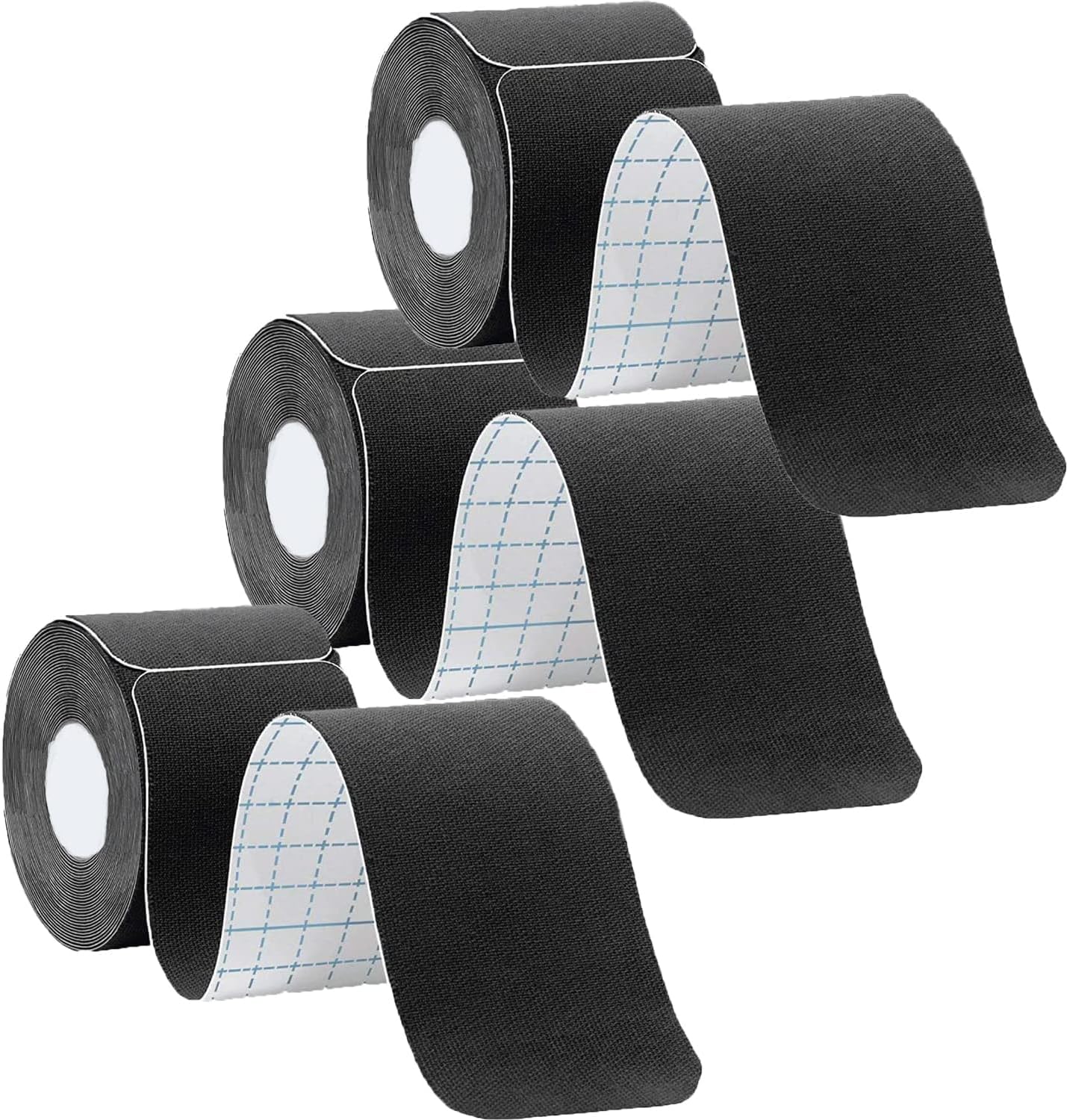 Kinesiology Tape Precut, Athletic Sports Tape Adhesive for Muscles Ankle Neck Knee Shoulder Promotes Recovery and Providing Support, Total 60 Precut Strips (Black)