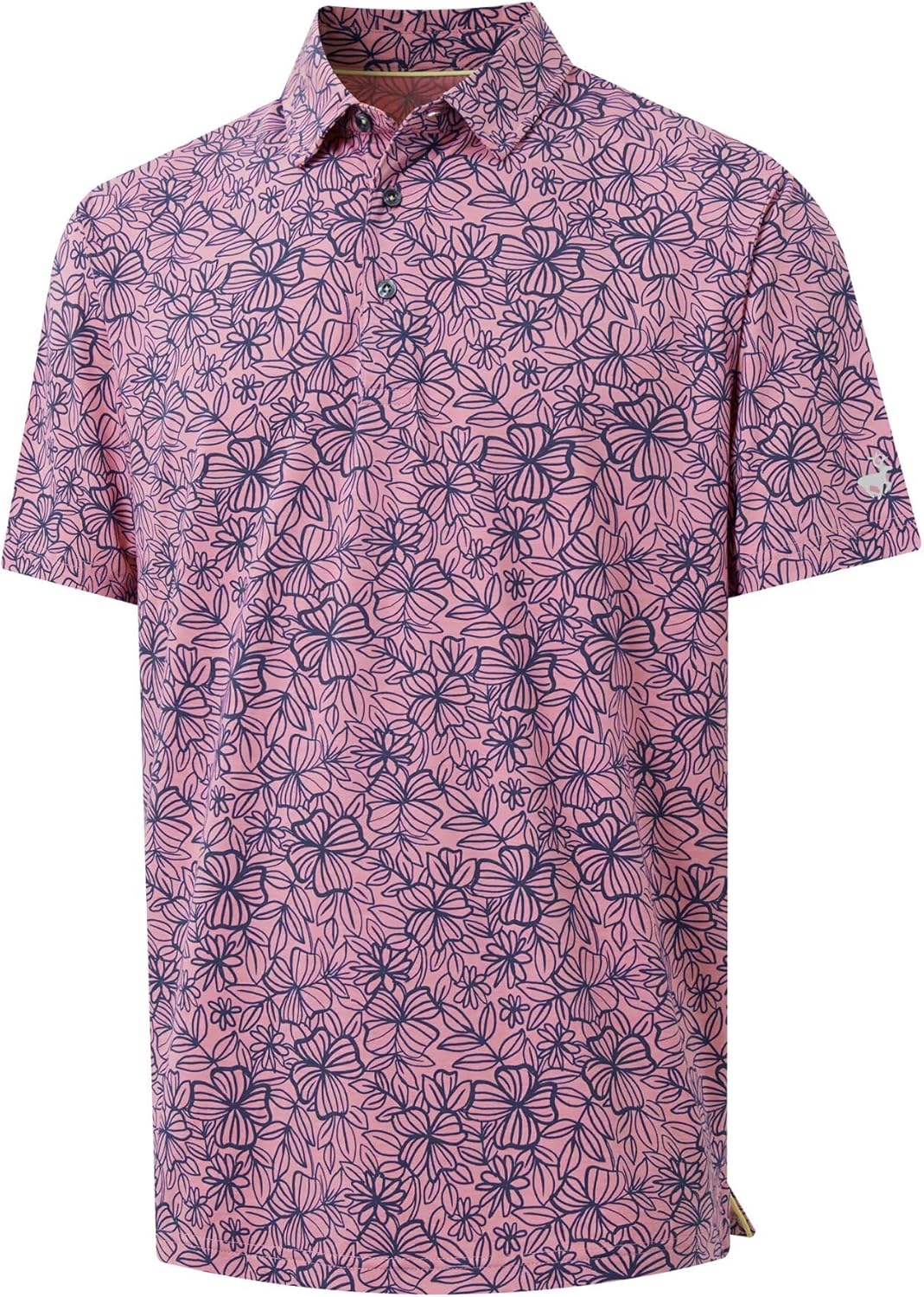 MICHEL ROUEN Mens Polo Shirts Heather Jacquard/Print/Striped Performance Moisture-Wicking Casual Collared Golf Shirts for Men