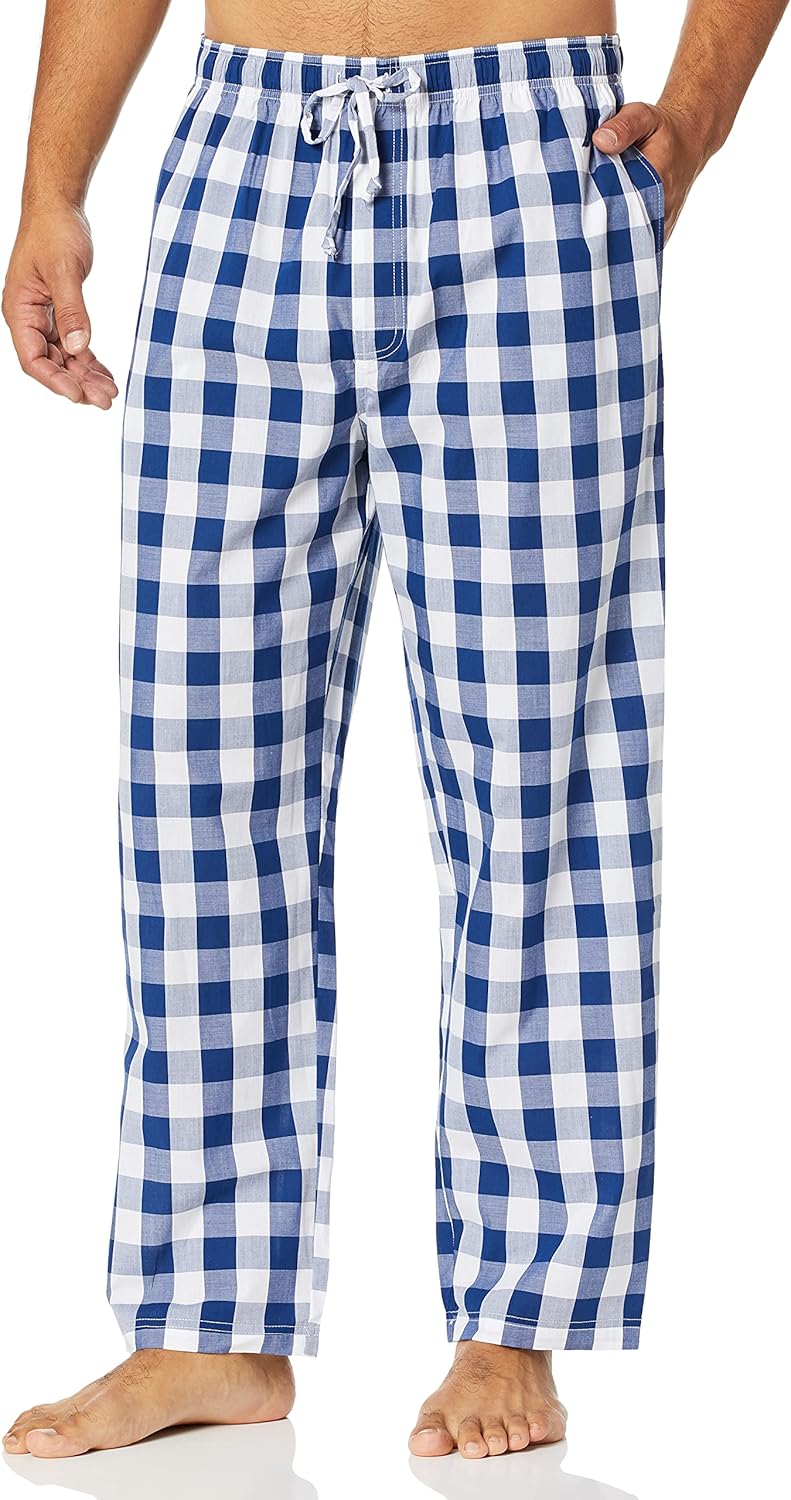 Nautica mens Soft Woven 100% Cotton Elastic Waistband Sleep Pajama Pant