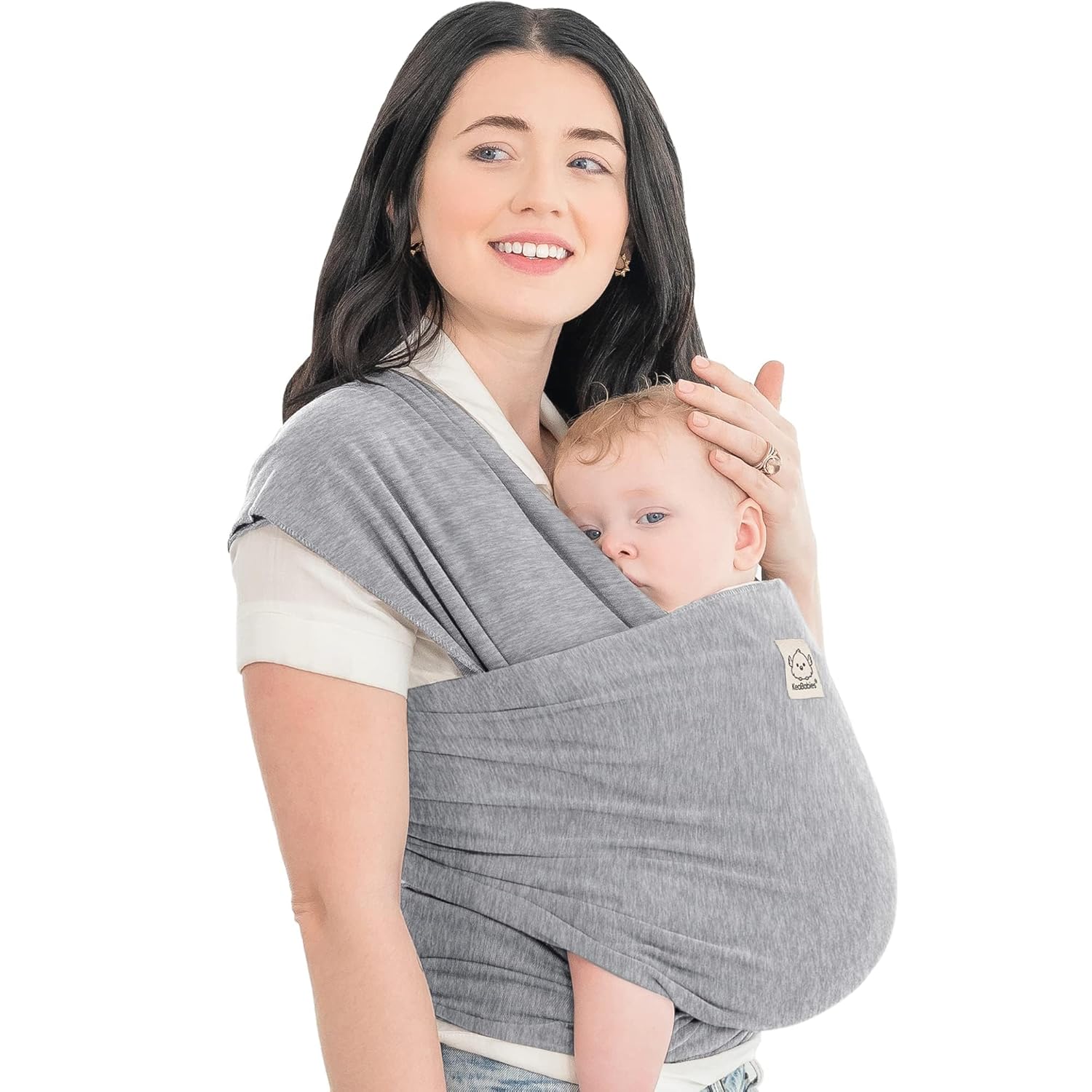 KeaBabies Baby Wraps Carrier - All in 1 Original Baby Sling Carrier, Easy to Wear, Hands Free Baby Carrier Newborn to Toddler, Breathable, Lightweight Infant Baby Carrier Wrap (Classic Gray)