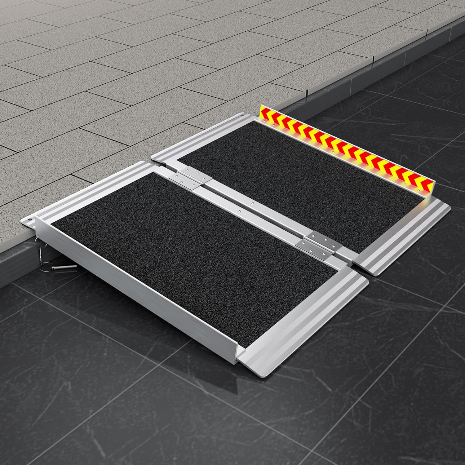 2FT Portable Wheelchair Ramp, 800Lbs Capacity Fits 2-6 Inch Steps