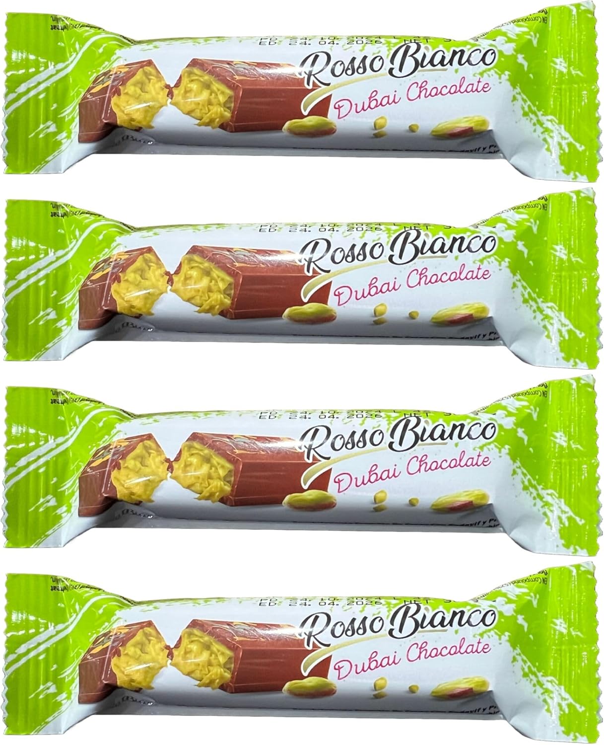 Rosso Bianco Dubai Chocolate 4x36gr (Pack of 4)